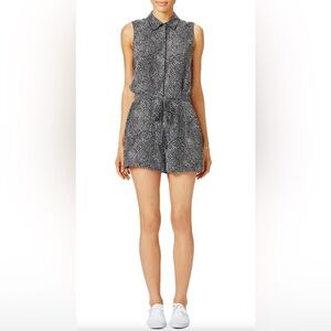 Equipment Black and White Sleeveless Romper